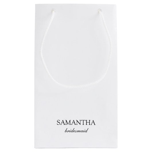 Elegant White Minimalist Weddenschap Bridesmaid Sc Klein Cadeauzakje (Achterkant)