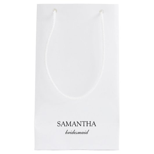 Elegant White Minimalist Weddenschap Bridesmaid Sc Klein Cadeauzakje (Voorkant)