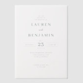 Elegant White Minimalist Wedding Vellum Uitnodigingen (Voorkant)