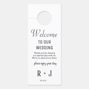Elegant White Monogram Wedding Hotel Initiaal
