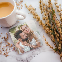 Elegant White Mr. en Mrs Monogram Foto Wedding