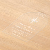 Elegant White Nautical Compass Wedding Acryl Uitnodigingen (Laagn)