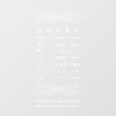 Elegant White Opening Uours Timing Raamsticker (Vel)