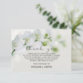 Elegant White Orchid bedankt kaarten na begrafenis (Staand voorkant)