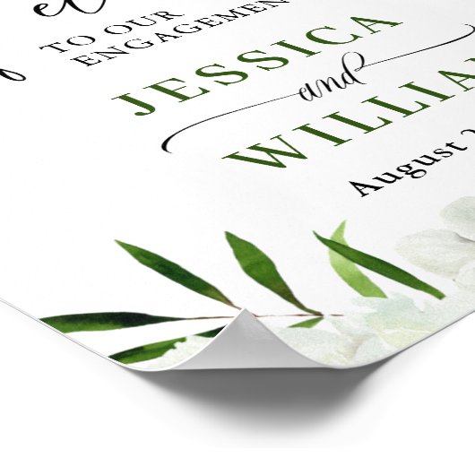 Elegant White Orchid ENGAGTY Welkomstteken Poster (Hoek)