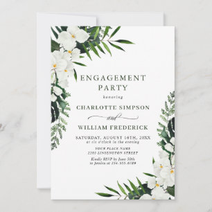 Elegant White Orchids Bohemian ENGAGTY Kaart