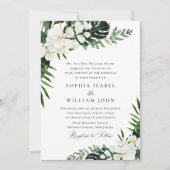 Elegant White Orchids Bohemian Greenery Wedding Kaart (Voorkant)