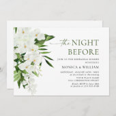 Elegant White Orchids Bohemian REHEARSAL DINNER Kaart (Voorkant / Achterkant)