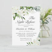 Elegant White Orchids Bohemian REHEARSAL DINNER Kaart (Staand voorkant)