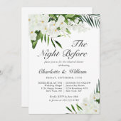 Elegant White Orchids Bohemian REHEARSAL DINNER Kaart (Voorkant / Achterkant)