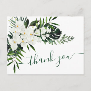 Elegant White Orchids Bohemian Weddenschap Bedankt Briefkaart