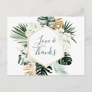 Elegant White Orchids Bohemian Weddenschap Bedankt Briefkaart
