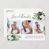 Elegant White Orchids Bohemian Weddenschap Bedankt Briefkaart (Voorkant / Achterkant)