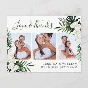 Elegant White Orchids Bohemian Weddenschap Bedankt Briefkaart