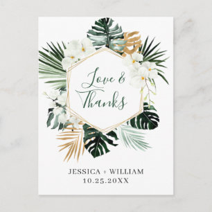Elegant White Orchids Bohemian Weddenschap Bedankt Briefkaart