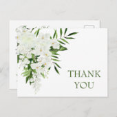 Elegant White Orchids Bohemian Weddenschap Bedankt Briefkaart (Voorkant / Achterkant)