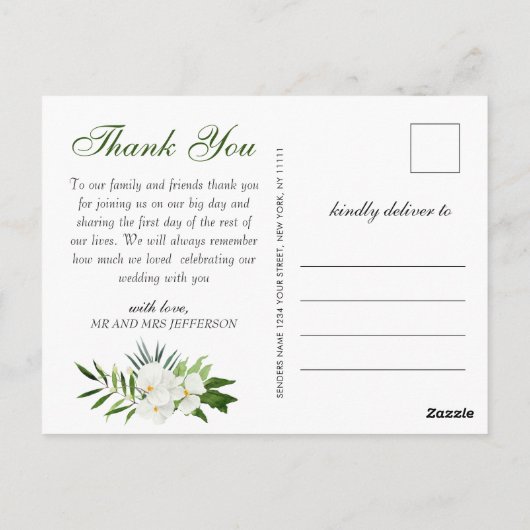 Elegant White Orchids Bohemian Weddenschap Bedankt Briefkaart (Achterkant)