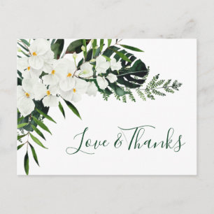 Elegant White Orchids Bohemian Weddenschap Bedankt Briefkaart