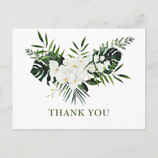 Elegant White Orchids Bohemian Weddenschap Bedankt Briefkaart (Voorkant)