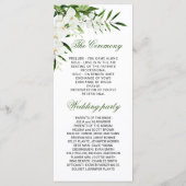 Elegant White Orchids Bohemian Wedding Ceremony Pr Programma (Achterkant)
