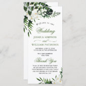 Elegant White Orchids Bohemian Wedding Ceremony Programma (Voorkant / Achterkant)