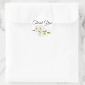 Elegant White Orchids Couple's Initialen & Date Ronde Sticker (Tas)