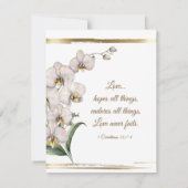 Elegant White Orchids Gold Lijst Christelijk Save The Date (Achterkant)