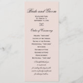 Elegant White Orchids over roze bruiloft Programma (Achterkant)