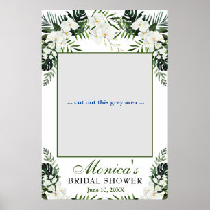 Elegant White Orchids Vrijgezellenfeest Foto Lijst Poster