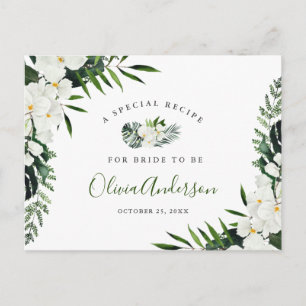 Elegant White Orchids Vrijgezellenfeest Recipcard Briefkaart