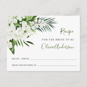 Elegant White Orchids Vrijgezellenfeest Recipcard Briefkaart