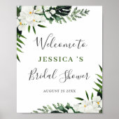 Elegant White Orchids VRIJGEZELLENFEEST Welkomstte Poster (Voorkant)