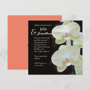 Elegant White Orchids Wedding Invitation Kaart