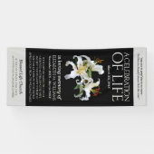 Elegant White Oriental Lilies Celebration of Life Spandoek (Horizontaal)