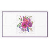 Elegant White Paars Flower Wedding Tablecloth Tafelkleed (Voorkant (Horizontaal))