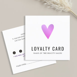 Elegant White Paars Heart Beauty Salon Klantenkaartje