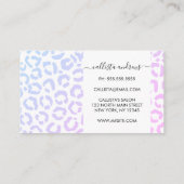 Elegant White Paars Leopard Cheetah Animal Print Visitekaartje (Achterkant)