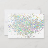 ELEGANT WHITE PASTEL HOLOGRAPHIC CUSTOM RSVP (Achterkant)