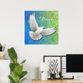 Elegant White Peace Dove Print (Thuiskantoor)