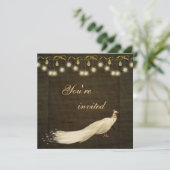 Elegant White Peacock-kerstfeest Kaart (Staand voorkant)