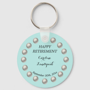 Elegant White Pearls for Happy Retirement Sleutelhanger