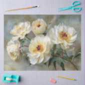 Elegant White Peonies in Bloom Tissuepapier (Craft)