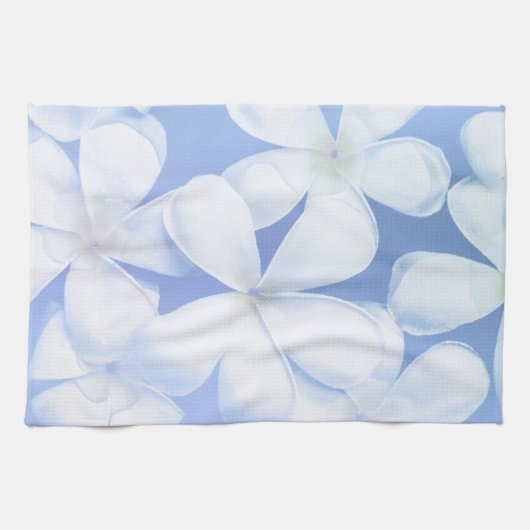 Elegant White Periwinkle Floral | Keukenhanddoek (Horizontaal)