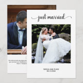 Elegant White Photo Wedding Announding Kaart (Voorkant / Achterkant)