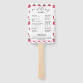 Elegant White & Pink Strawberry Wedding Handwaaier (Achterkant)