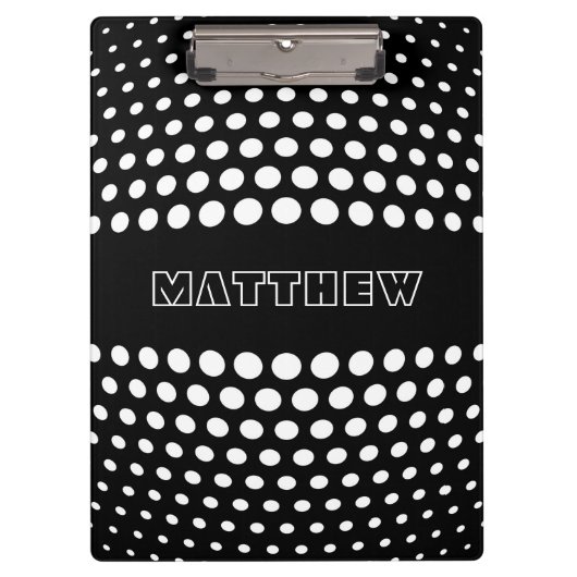 Elegant White Polka Dots Pattern Klembord (Voorkant)