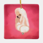 Elegant White Poodle pastelfuchsia Keramisch Ornament (Voorkant)