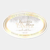 Elegant White Product Packaging Labels Gold Lijst (Voorkant)