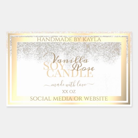 Elegant White Product Packaging Labels Gold Lijst (Voorkant)