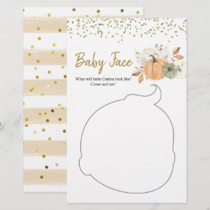Elegant White Pumpkin Baby shower Baby Face